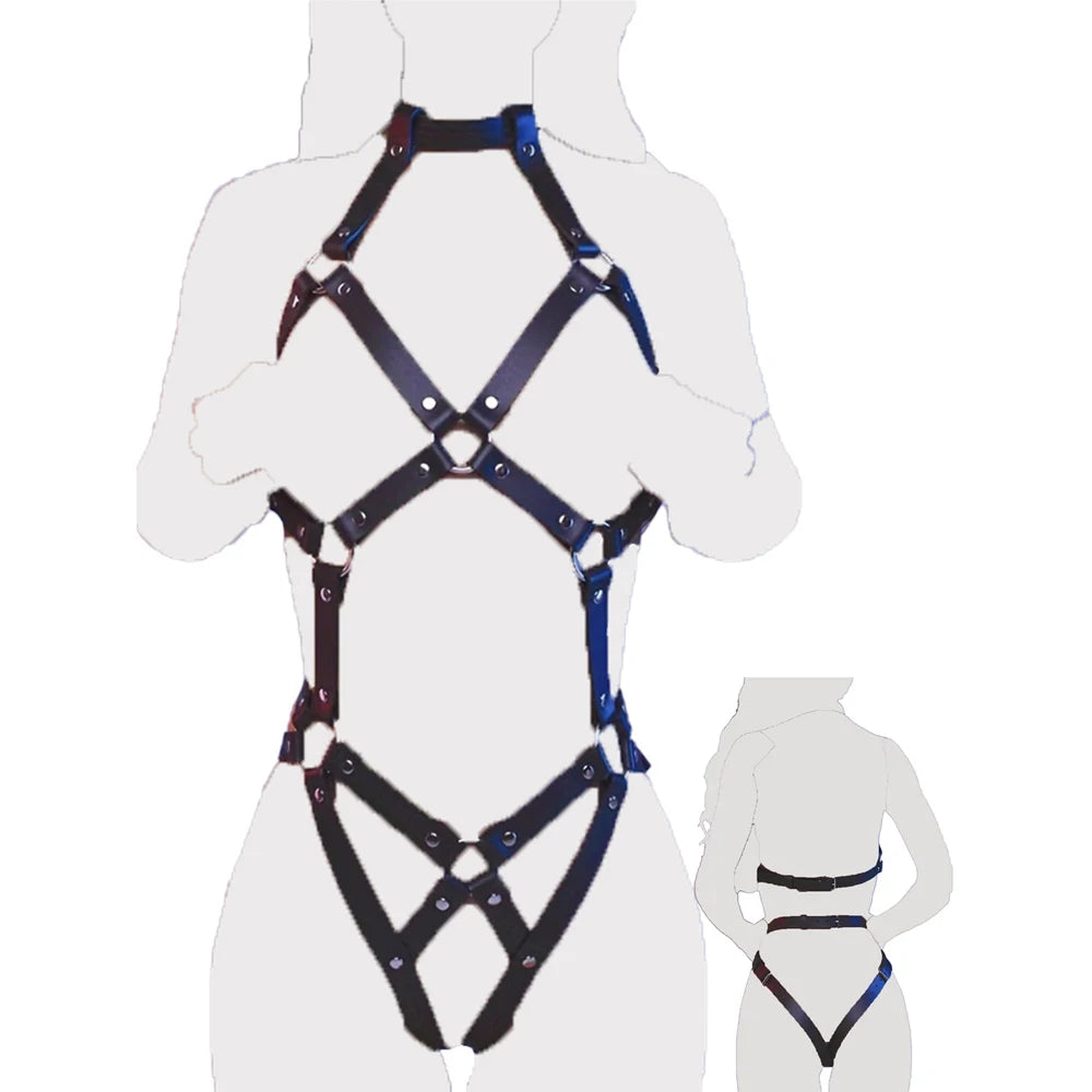 Restraints Harness Women Bondage Fetish BDSM Toy Sexy Leather Harness Erotic  Flirting Straps Toys for Couples