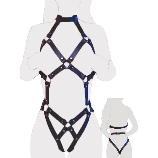 Restraints Harness Women Bondage Fetish BDSM Toy Sexy Leather Harness Erotic  Flirting Straps Toys for Couples