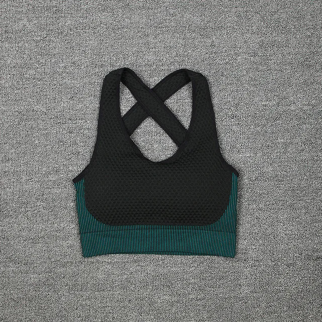 New  Spring Autumn Set Reticulate Stretch Fitness Seamless  Sportswear Suit For Women