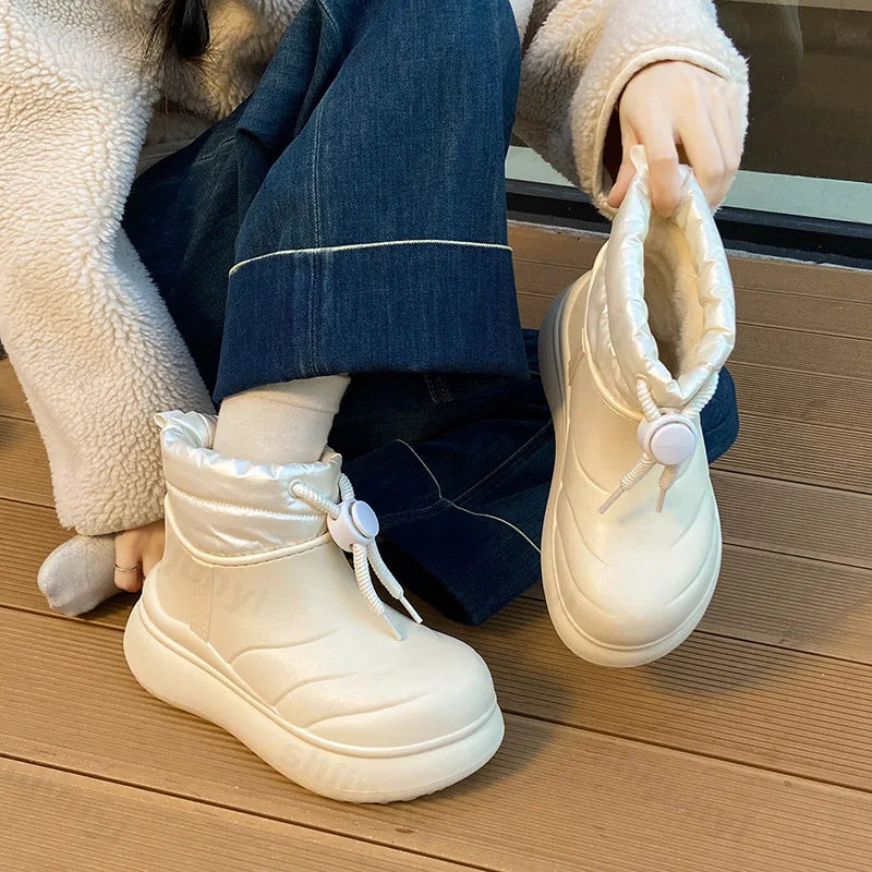 2025 Women Snow Boots Winter Plush Warm Thick Soled Non-slip New Boots Windproof Women Cotton Shoe Platform Sneakers Botas Mujer