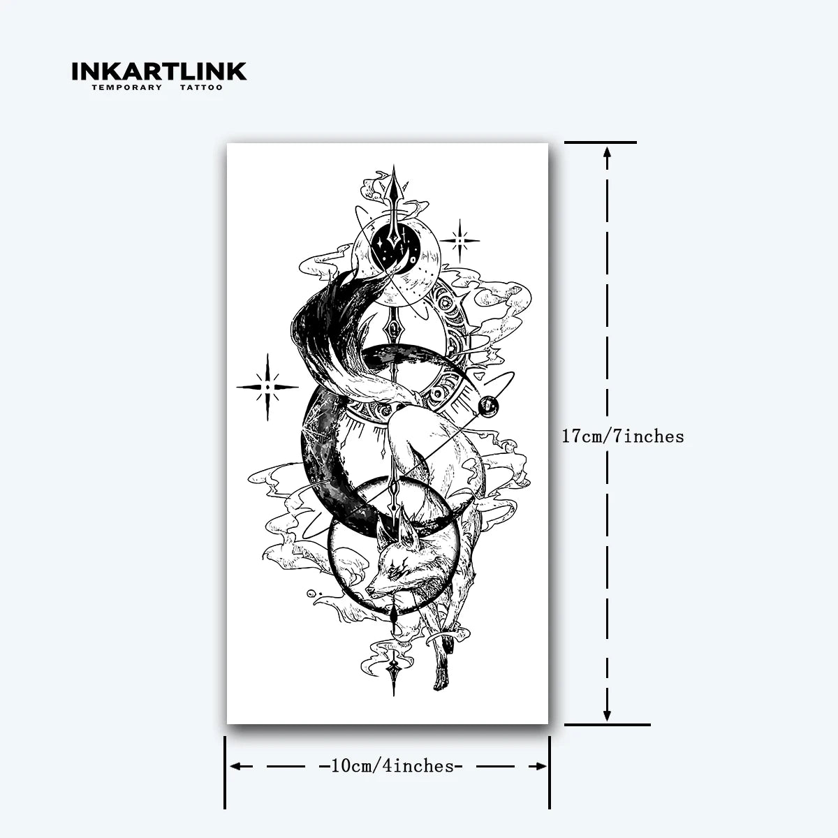 Fox Fairy temporary tattoo sticker, waterproof magic tattoo, lasts to 15 days fake tattoo, semi permanent tattoo