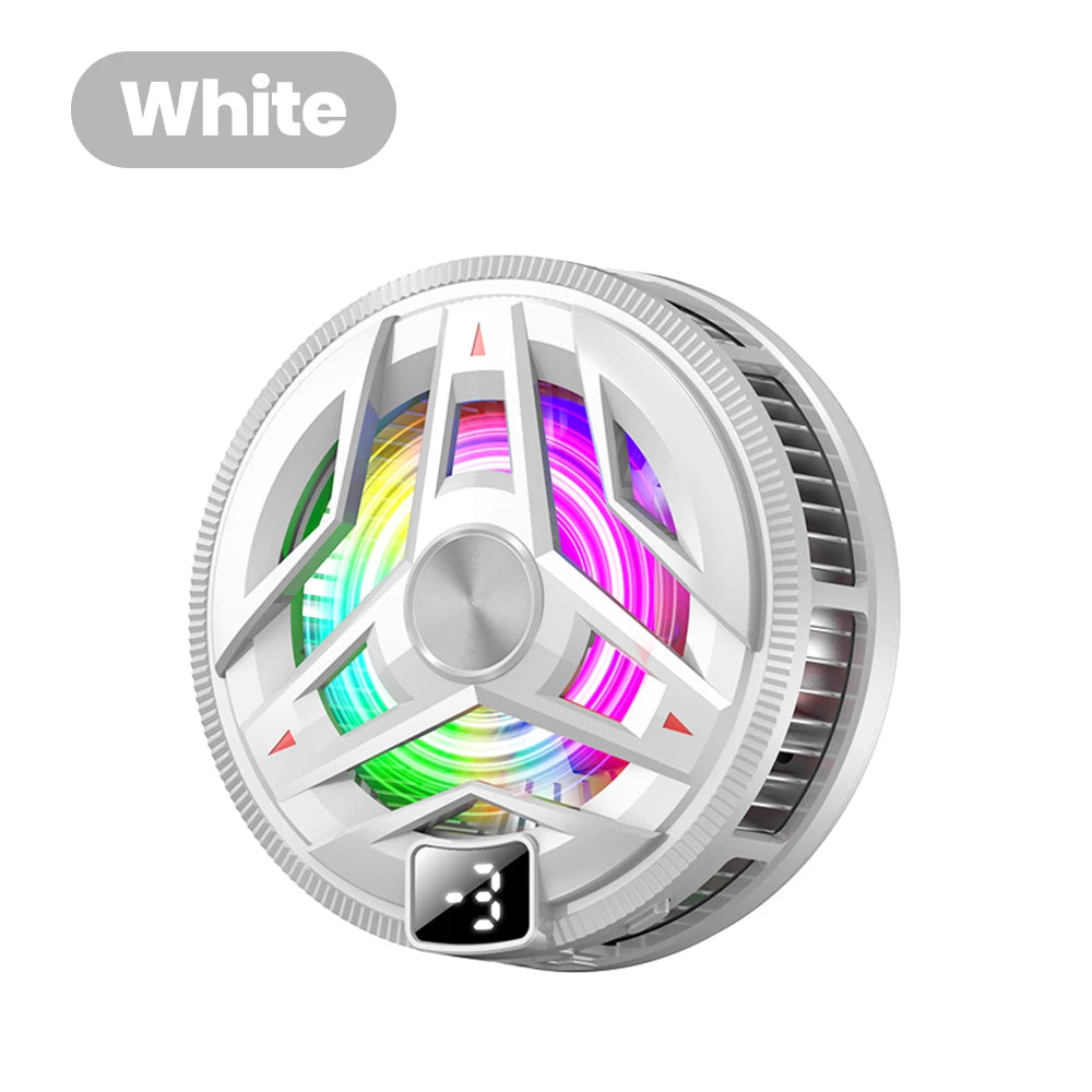Magnetic Semiconductor Phone Cooler RGB Lights Digital DisplayCooling Fan Freeze Radiator For Gaming Tablet/Live Streaming ﻿