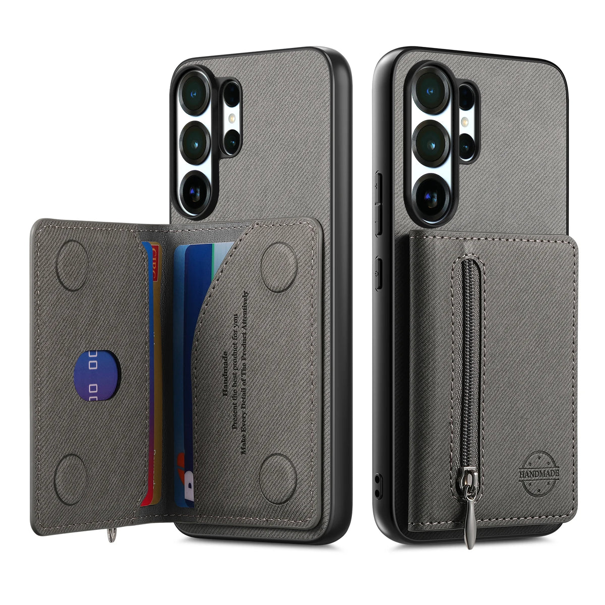 Zipper Cards Wallet Leather Phone Case For Samsung Galaxy S26 S24 S23 S22 Ultra Plus S23 S26 S25FE Purse Card Holder Stand Cover