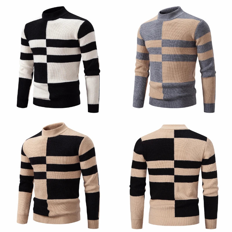 15 Colors Autumn and Winter New Men's Warm Sweater Knitted with Sheep Fleece Sweaters Fashion Pullover Men