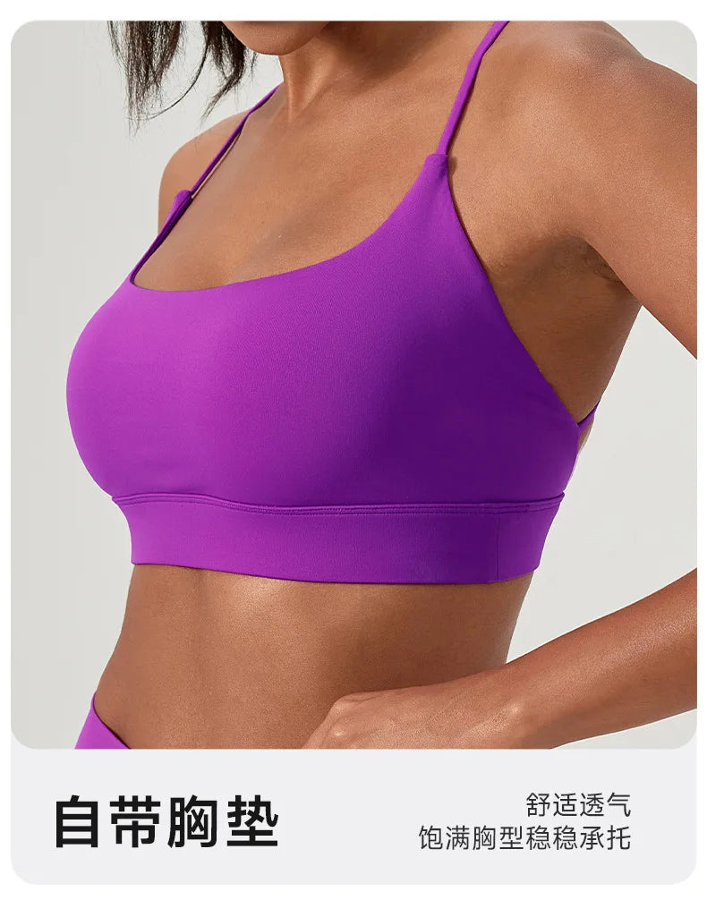 Yoga suit set, sexy back, sports bra, high waist, hip lifting, tight shorts, running and fitness two-piece set Women' Yoga sets