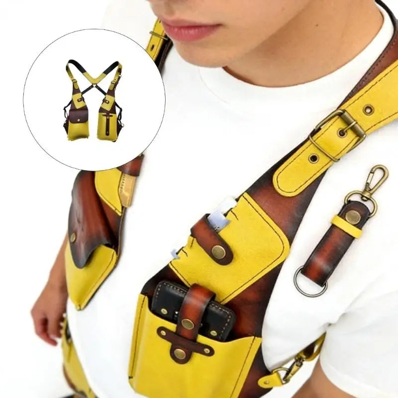 U2JB （1 Pack）Leather Shoulder Underarm Strap Wallet Adjustable Accessories with Double Bag