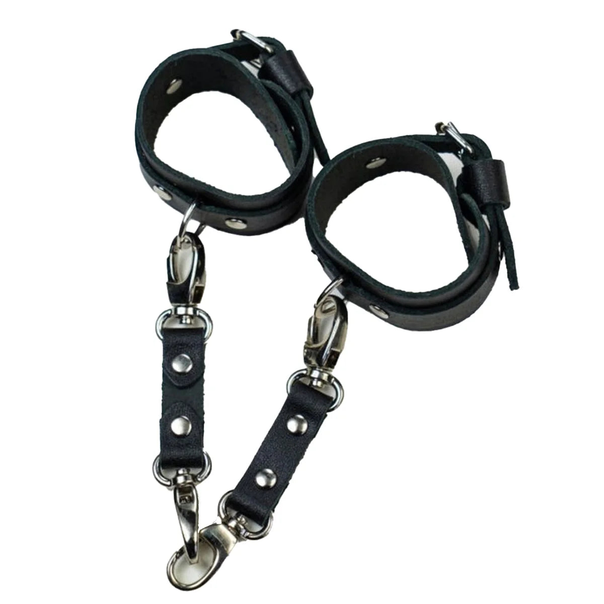 2pcs Unisex Leather Bracelet BDSM Bondage Leather Handcuffs Buckle Adjustable Vintage Punk Fetish Clothing Restraints Kink Toy