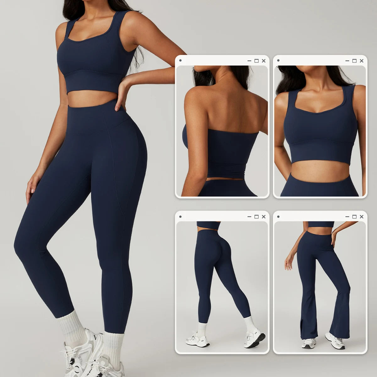 2 Pieces Yoga Suit Women Sexy Tight-Fitting Fitness Sports Set Gym Bra Elasticity High Waist Leggings Female Athletic Wear 8793
