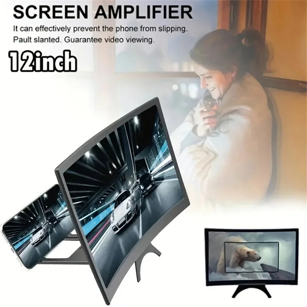 12-inch Curved3D HD Phone Screen Magnifier Movie Video Amplifier Holder Mobile Phone Mobile Phone Universal TV Drama Artifact