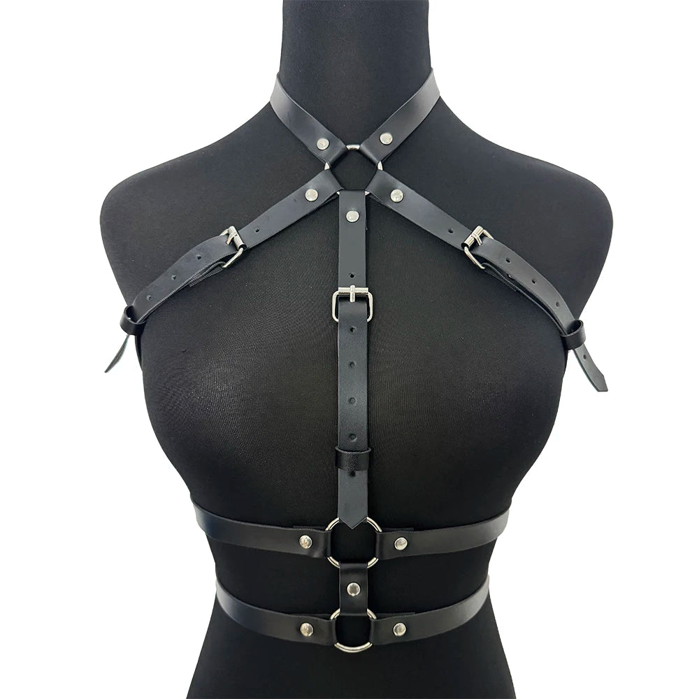 Fashion Women PU Leather Harness belt Chest Harness Corset Body Decortive Harness Punk Style Gothic Clothing Accessories