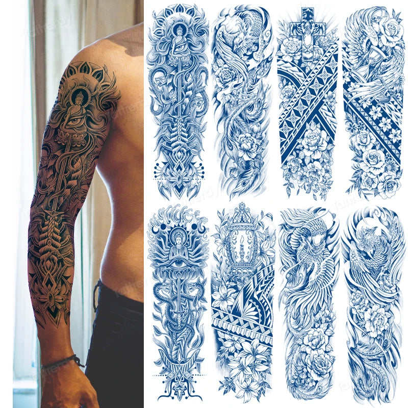 New Juice tattoo natural ink long lasting temporary tattoos full arm sleeve waterproof body art painting large tattoo sticker