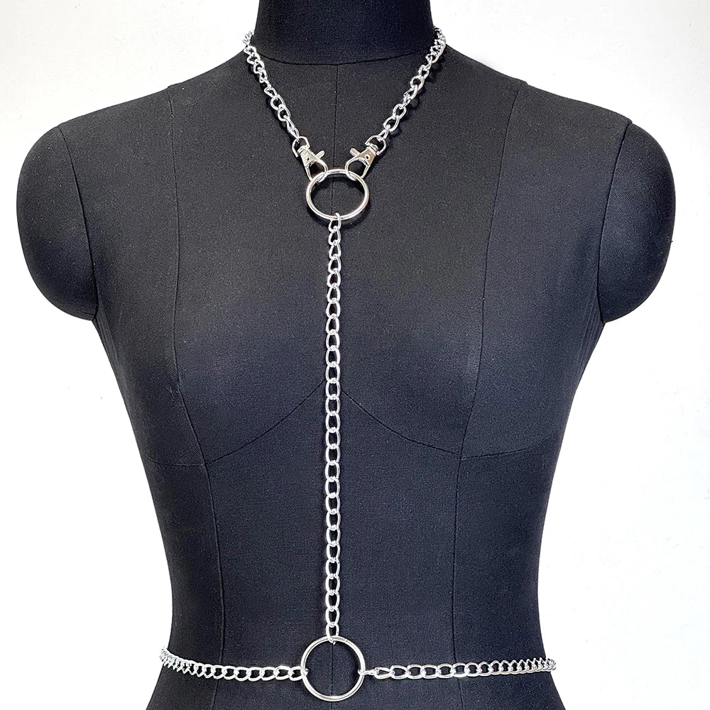 Women Fashion PU Leather Waist Belt Punk Y2K Style Harness Gothic Adjustable Belt Exotic Daily and Camping Accessories