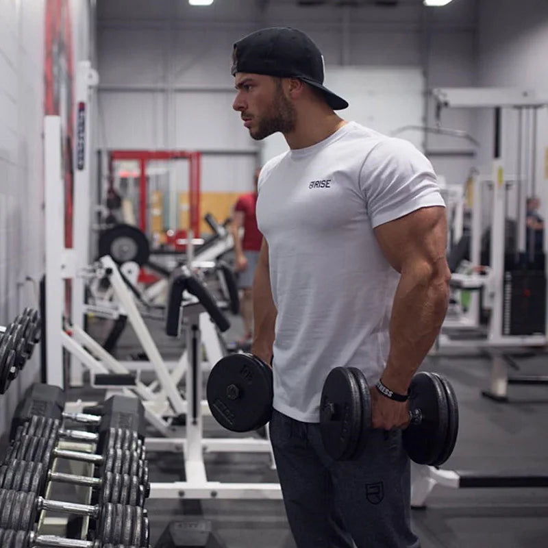 Herrenbekleidung Sommer Casual T-Shirt Gym Fitness Shirt Sport Lauf T-Shirt Basketball Kurzarm T-Shirt Workout Sweatshirt