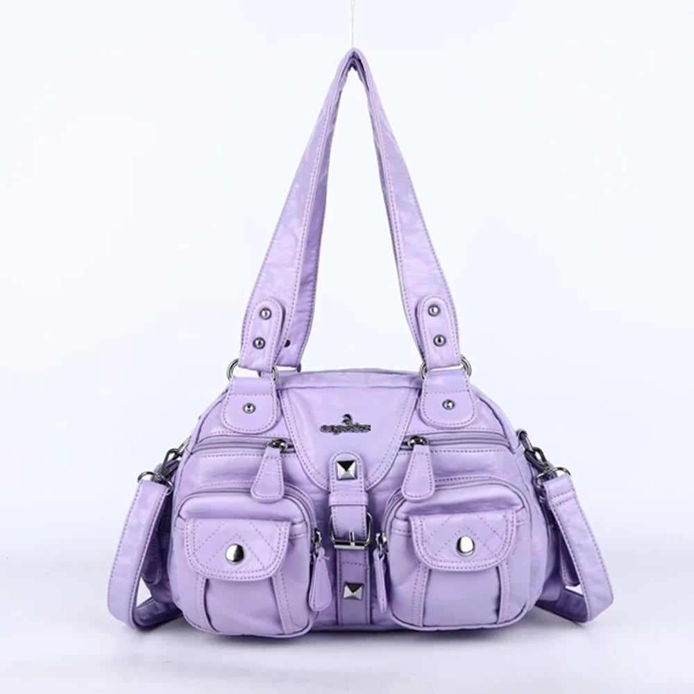 Angel kiss Women Handbags Fashion Satchel PU Shoulder Bag Top-handle Handbag Dumpling Pack Gifts Shoulder Bags Phone Money Pack