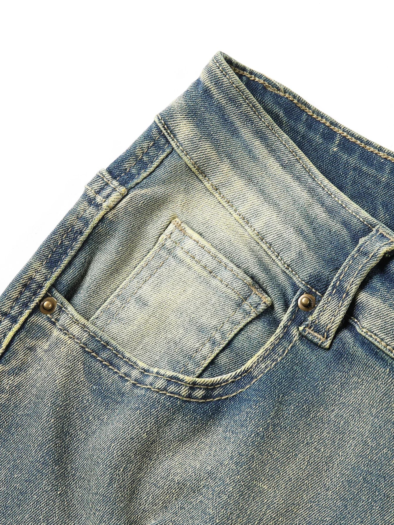 New Men Ripped Stacked Jeans Distressed Slim Fit Skinny Straight Leg Jeans Fashion Hip Hop Denim Pants Casual Streetwear