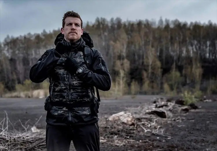 Taktische Jacke ISG 2.0 Softshell-Jacke, doppelseitiger Plüschmantel, abnehmbarer Hut, Outdoor-Camping-Jagd-Bergsteigerjacke