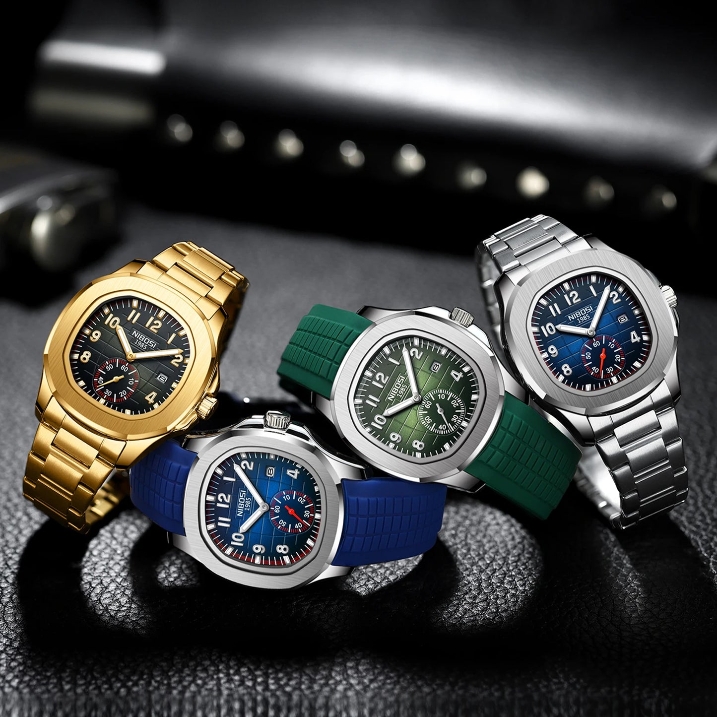 NIBOSI Sport Mens Watches Top Brand Luxury Auto Date Watch Men Waterproof Luminous AQUANAUT Quartz Watches for Men Reloj Hombre