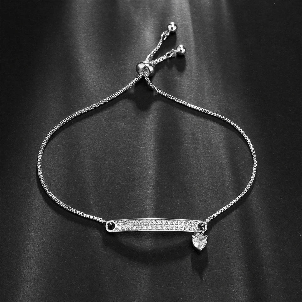 RAKOL Fashion Cubic Zircon Adjustale Bracelets for Women Exquisite Party Wedding Jewelry