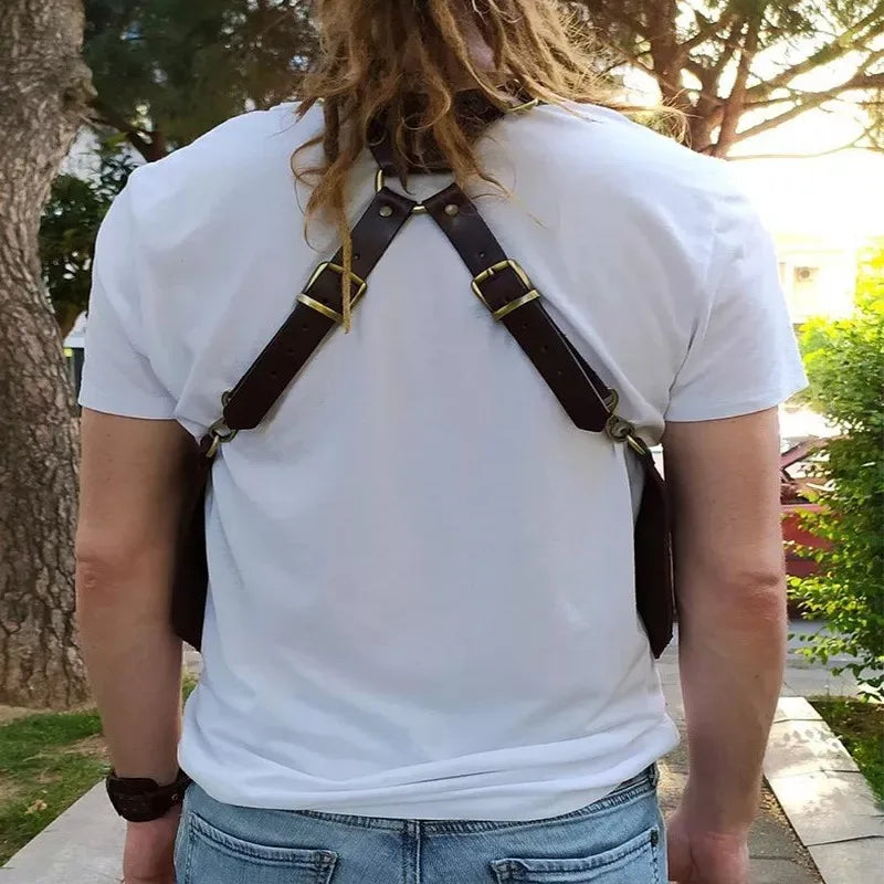 Medieval Anti-Theft Hidden Underarm Strap Wallet Viking Vest Pocket Phone Shoulder Holster Bag Double Pouch Concealed Purse Pack