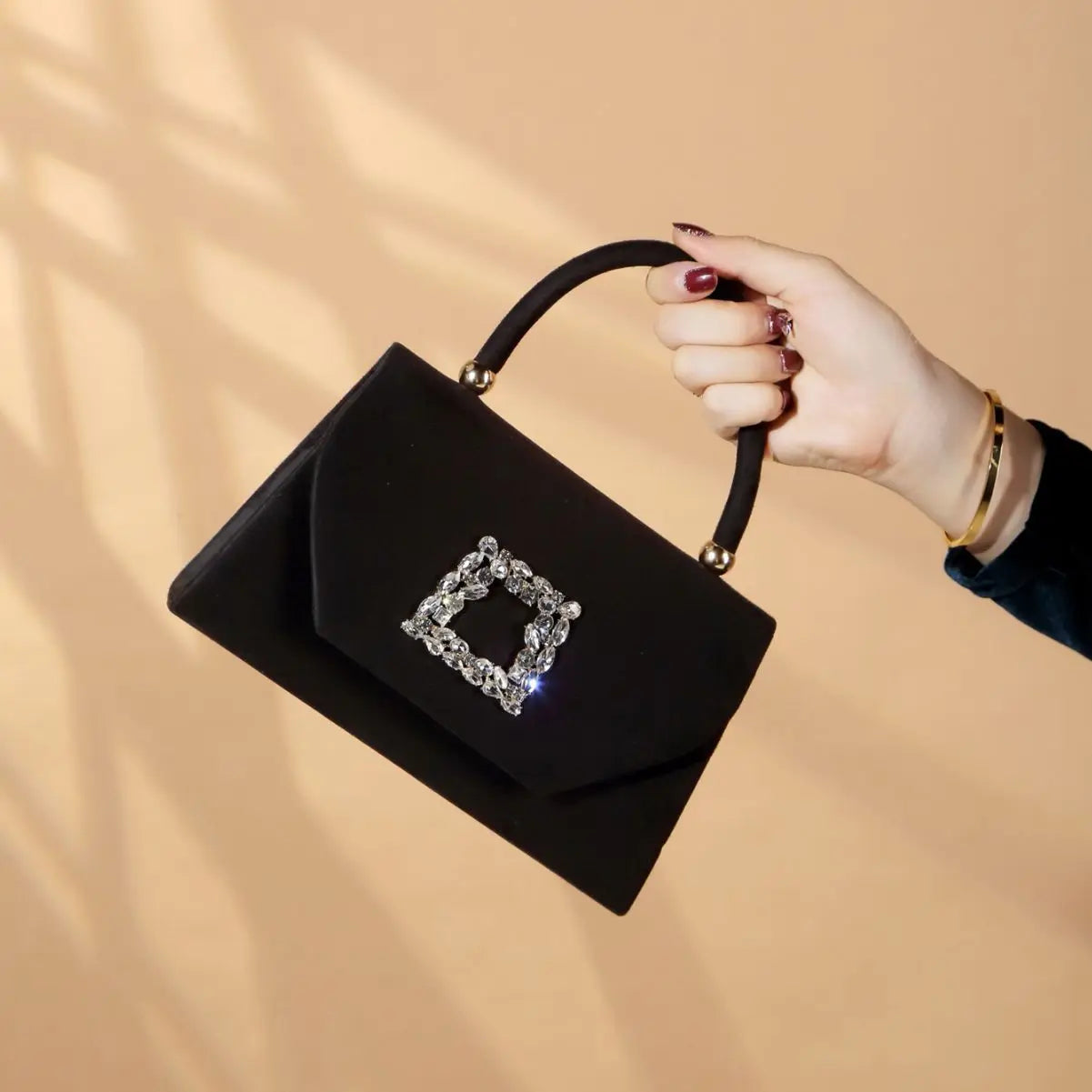 Elegant Fashion Shiny Corduroy Dinner Bag Lady's Wedding Handbag for Party and Dance Crossbody Bags Women Red Top-handle Bags