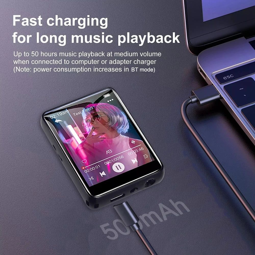 2026 New Bluetooth 5.4 Touch Screen MP3 Player HiFi Lossless Music Play Built-in Speaker 32GB Support Recording E-Book