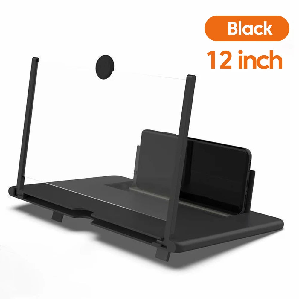 12/10Inch Cell Phone Screen Amplifier Mobile Phone Holder Mobile Phone HD Portable Phone Screen Video Magnifier Stand Bracket