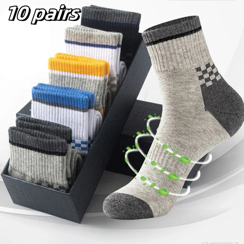 10/5/4/3 pairs of men's formal color blocking socks, comfortable and breathable soft business socks, men's socks and stockings-