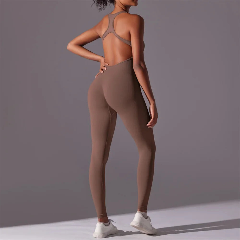 Women Training Yoga Set Sportswear Women Sports Jumpsuit Fitness Rompers Stretch Female Push Up Gym Workout Clothes Bodysuits