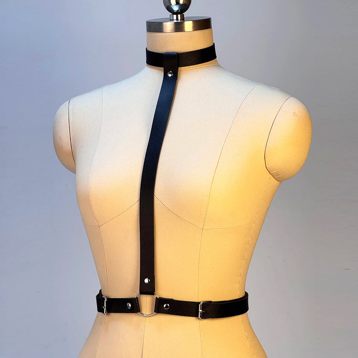 Women Fashion PU Leather Waist Belt Punk Y2K Style Harness Gothic Adjustable Belt Exotic Daily and Camping Accessories