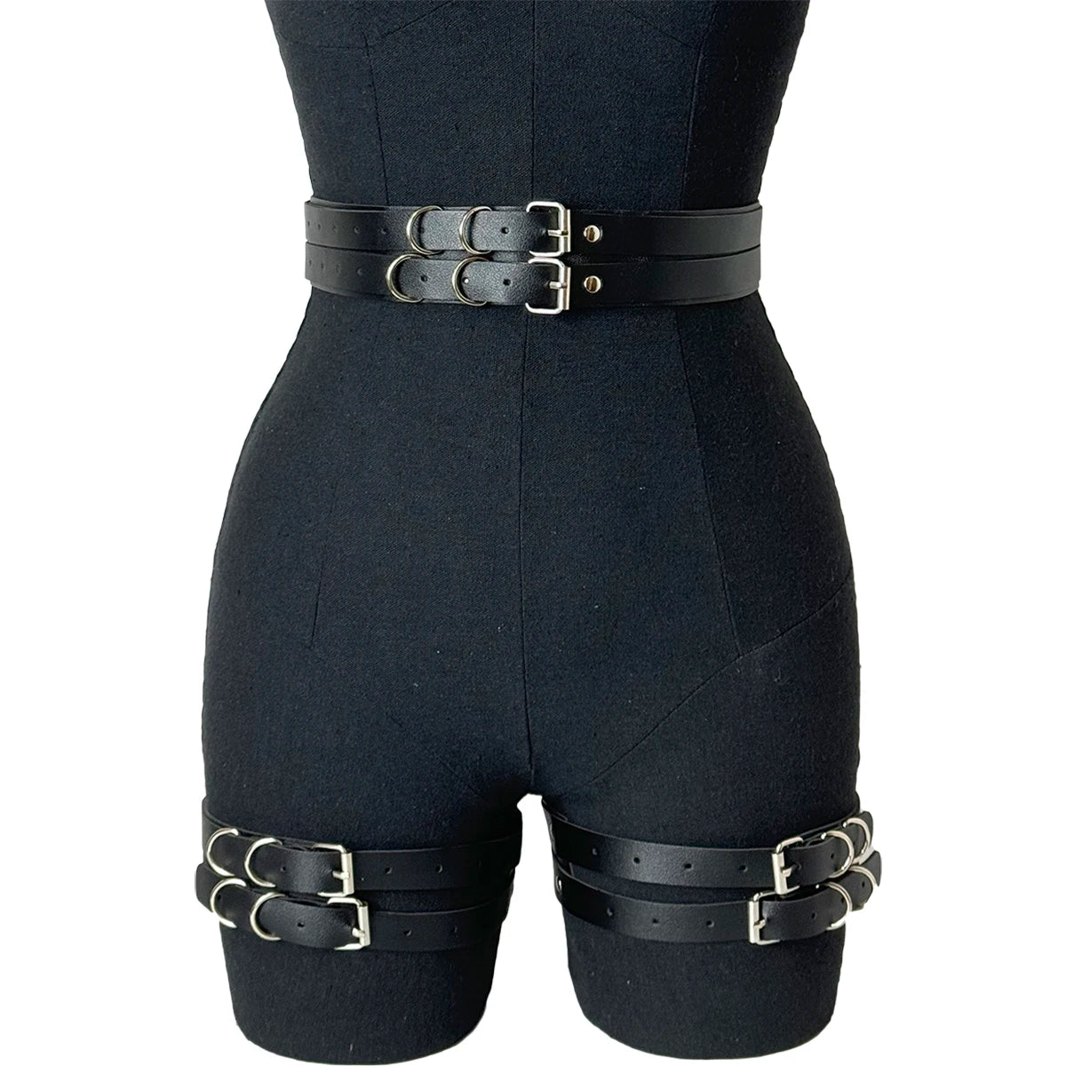 Women Fashion Belt Street Style for Women Cool Punk Rock Pu Leather Belt With Leg Jeans Decorative Belt Goth Clothing Accessorie