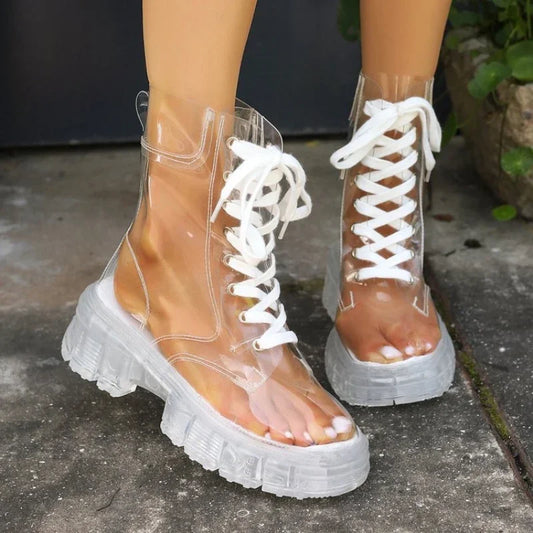 2025 New Sexy Transparent Comfortable Casual Fashion Women's Shoes Increased Wear-Resistant Winter Boots Chaussure Femme