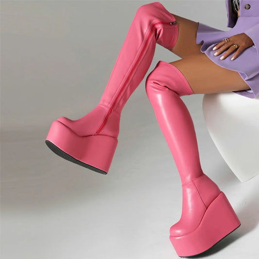 12cm High Heel Pumps Plus Size 48 Shoes Women  Big Size 50 Wedges Platform Over The Knee Boots US14 Round Toe Fashion Sneakers