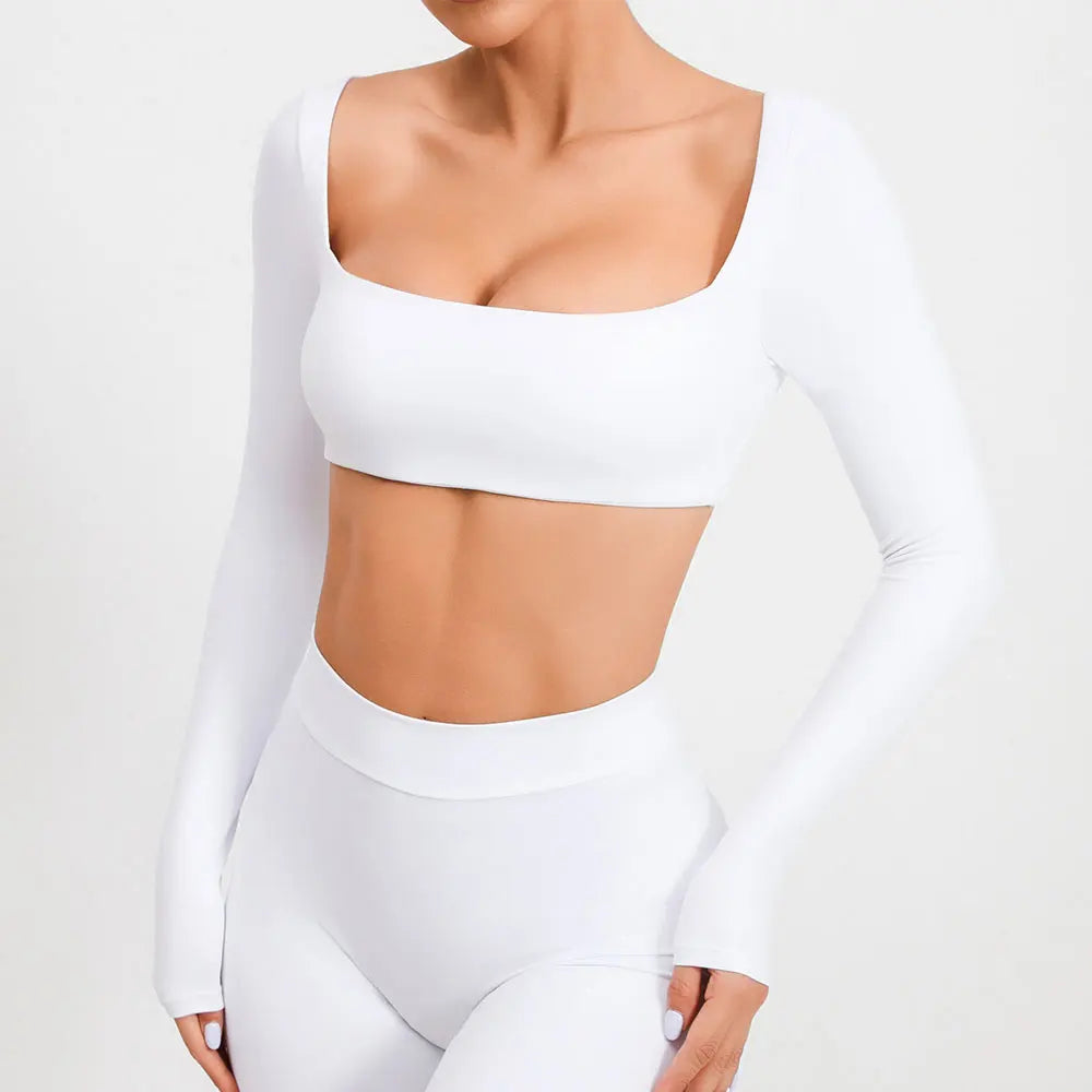 Sexy Fitness Long Sleeve Yoga Clothes Backless Gym Top Women Breathable Sports Crop Yop Shirts Quick Dry Sportswear Women Top