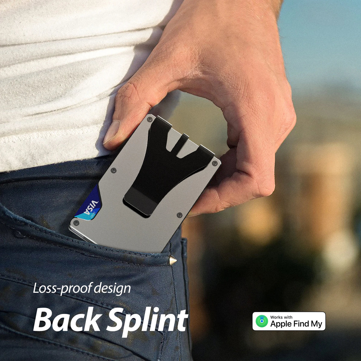 Wallet With Built In Airtag Chip, Rfid Blocking Credit Card Holder, Slim Wallet For Men, Compatible With Apple Find My ios Only
