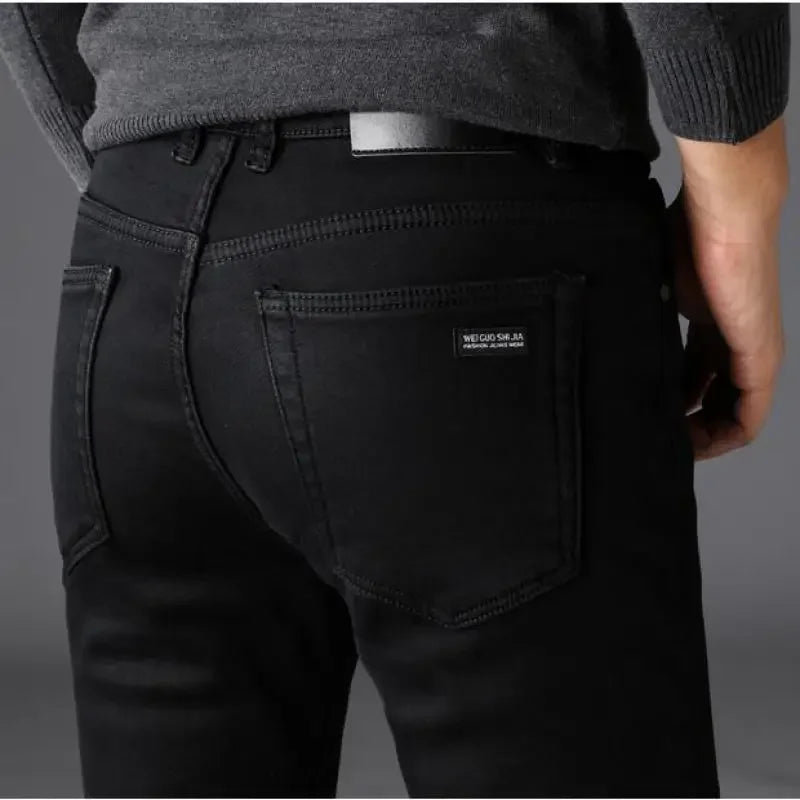 Soft Stretch Black Biker Jeans Men Classic Advanced Brand Denim Trousers Trendy Comfortable Jeans Homme Masculino Mens Pants