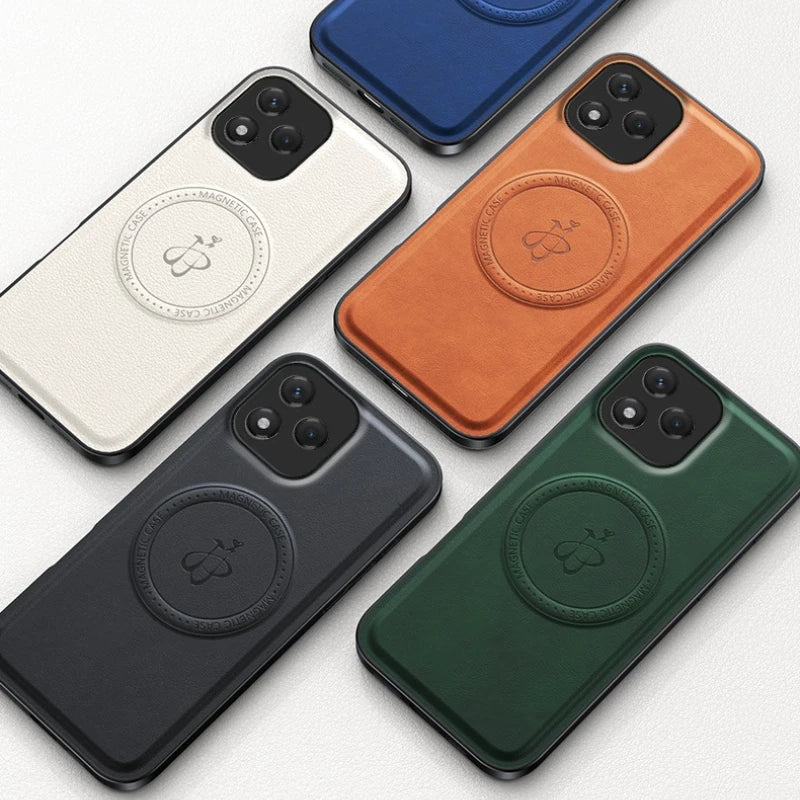 PU Leather Wireless Charging Magnetic Case for Honor 400 Lite 400 Pro 5G Protective Cover Hard Back Shell Coque