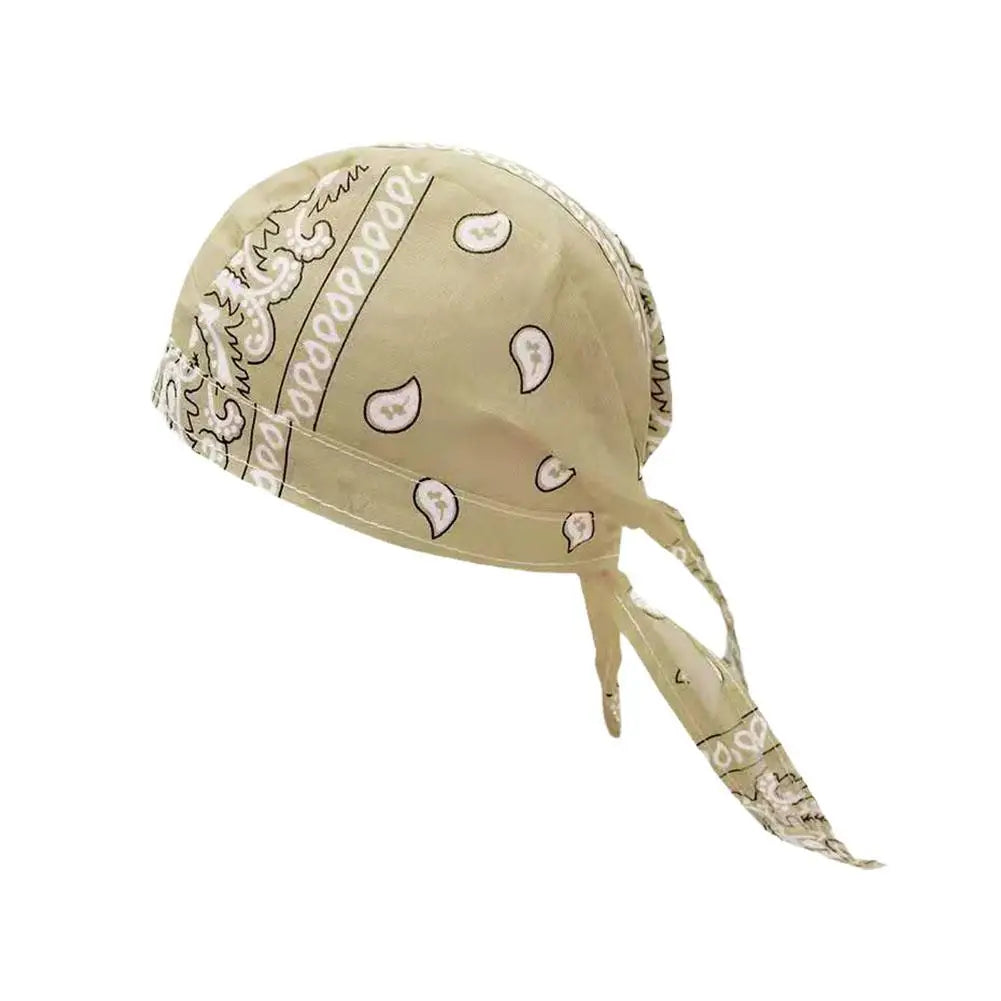 Outdoor-Fahrradmütze, Piratenmütze, bedruckte quadratische Schalmütze aus reiner Baumwolle, Stirnband, Durag-Kappe, Beanie-Wickelmütze, Hip-Hop-Kopftuch