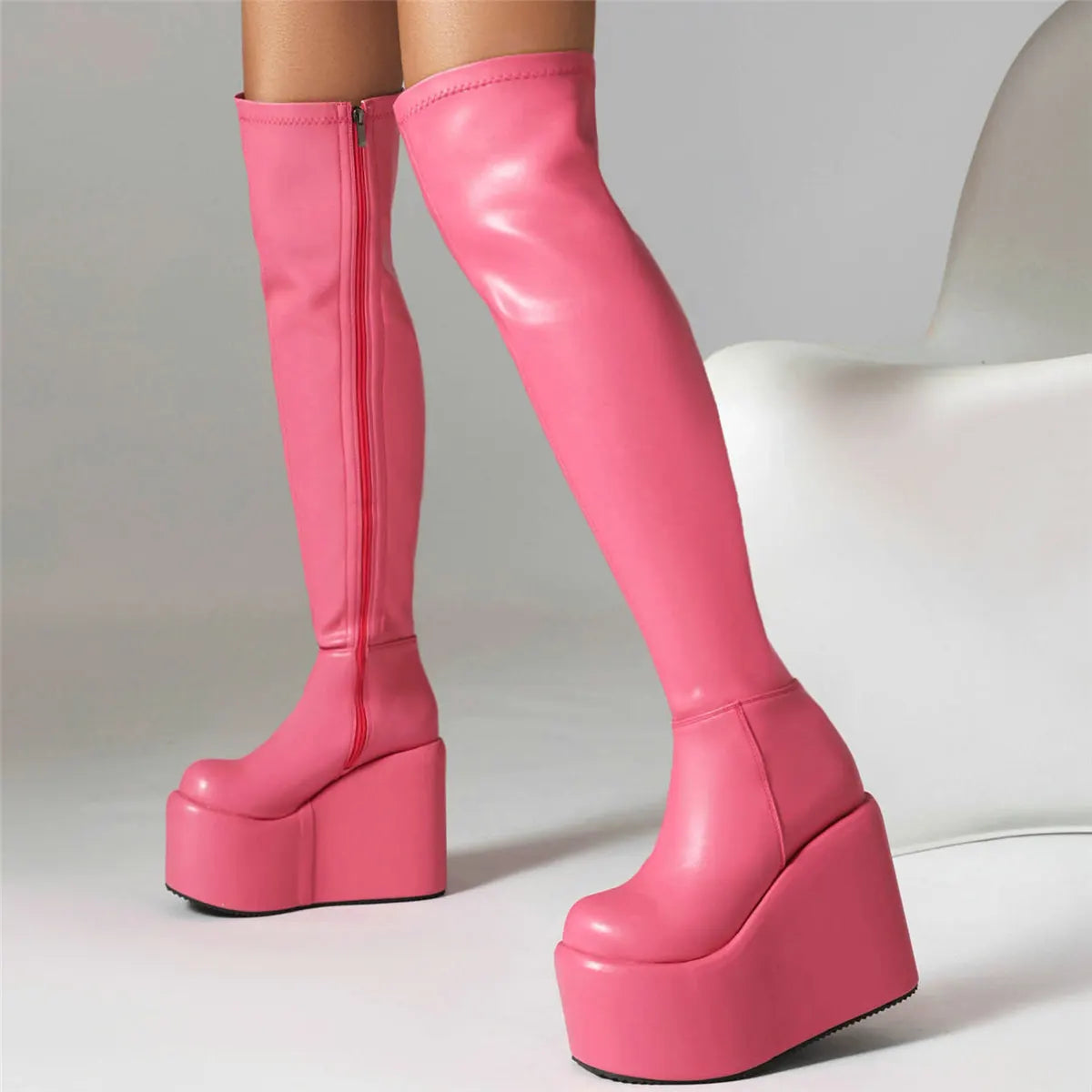 12cm High Heel Pumps Plus Size 48 Shoes Women  Big Size 50 Wedges Platform Over The Knee Boots US14 Round Toe Fashion Sneakers