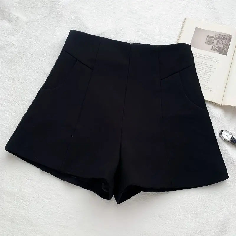 Summer Fashion High Quality Suit Shorts Women Elegant Slim Fit Black Shorts Female Basic All Match Streetwear Bottoms 2025 New