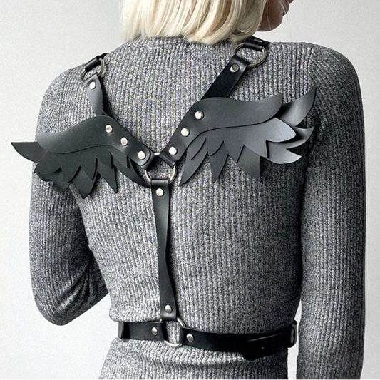 Women Fashion Leather Harness Wing Body Harness Belt Punk Casual Decoration Belt Female Street Style Gothic
