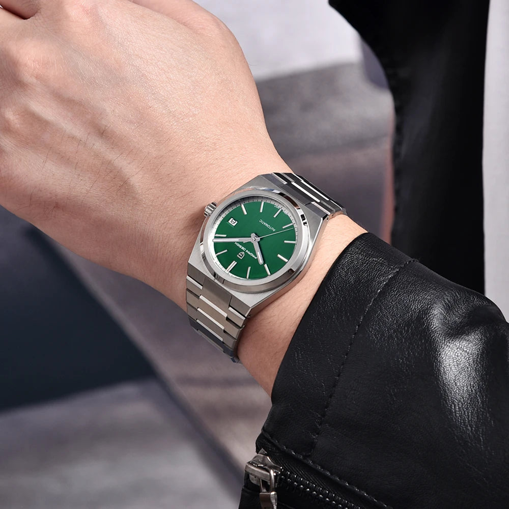 PAGANI DESIGN 40MM New Men Automatic Mechanical Watches NH35 Stainless Steel Sapphire 10Bar Sports Clock AR Reloj Hombre