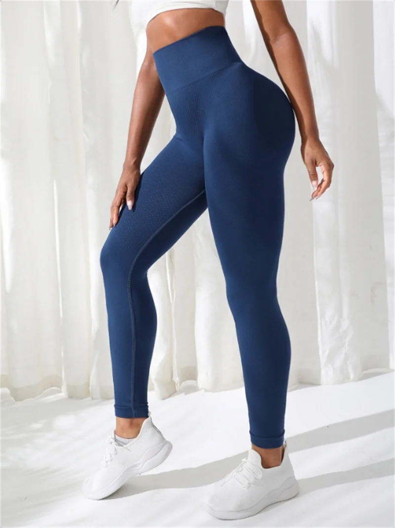 Women High Waist Yoga Pants Seamless Gym Leggings Stretchy Athletic Workout Fitness Running Sports Tights