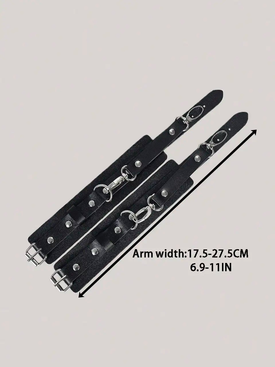 Unisex PU Leather Bracelet Bondage Leather Handcuffs Buckle Adjustable Vintage Punk Fetish Clothing Accessories Restraints Kink