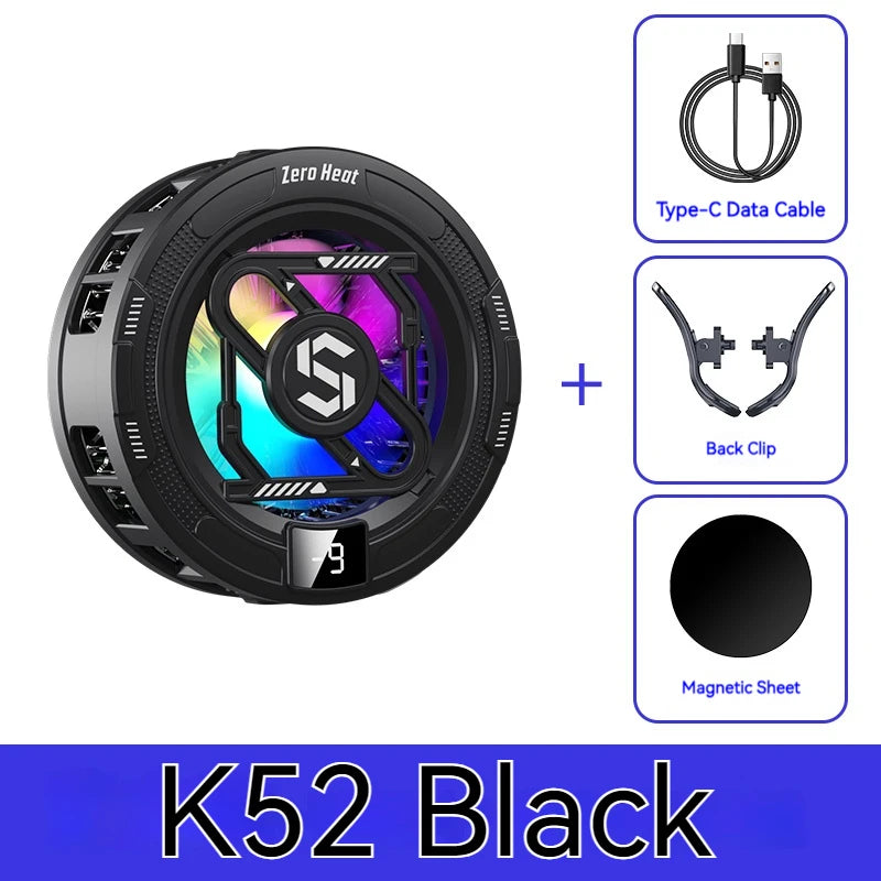 Semiconductor Magnetic Cooler With Temperature Display Radiator Fast Heat Dissipation for Phones Gaming Tablet Cooling Pad