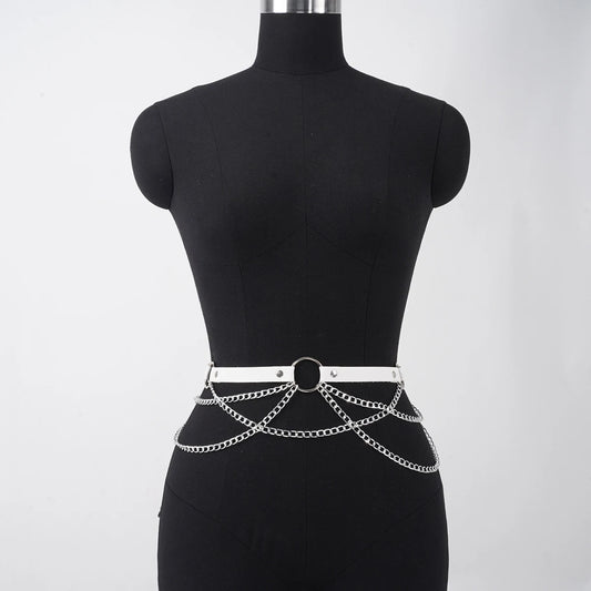 Women Sexy Leg Chain Harness garter Belt Waist Corset Belt Leather Harness Waists Thigh Harness Gothic Clothing Accessory