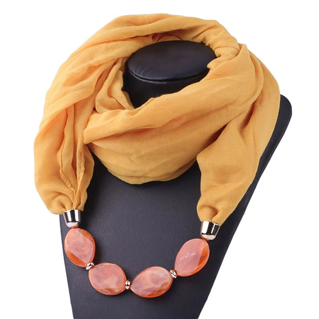 Women Cotton Linen Necklace Pendant Scarf Ethnic Style Soft Necklace Scarf Fashion designer scarf Ethnic Jewelry Necklace Scarf