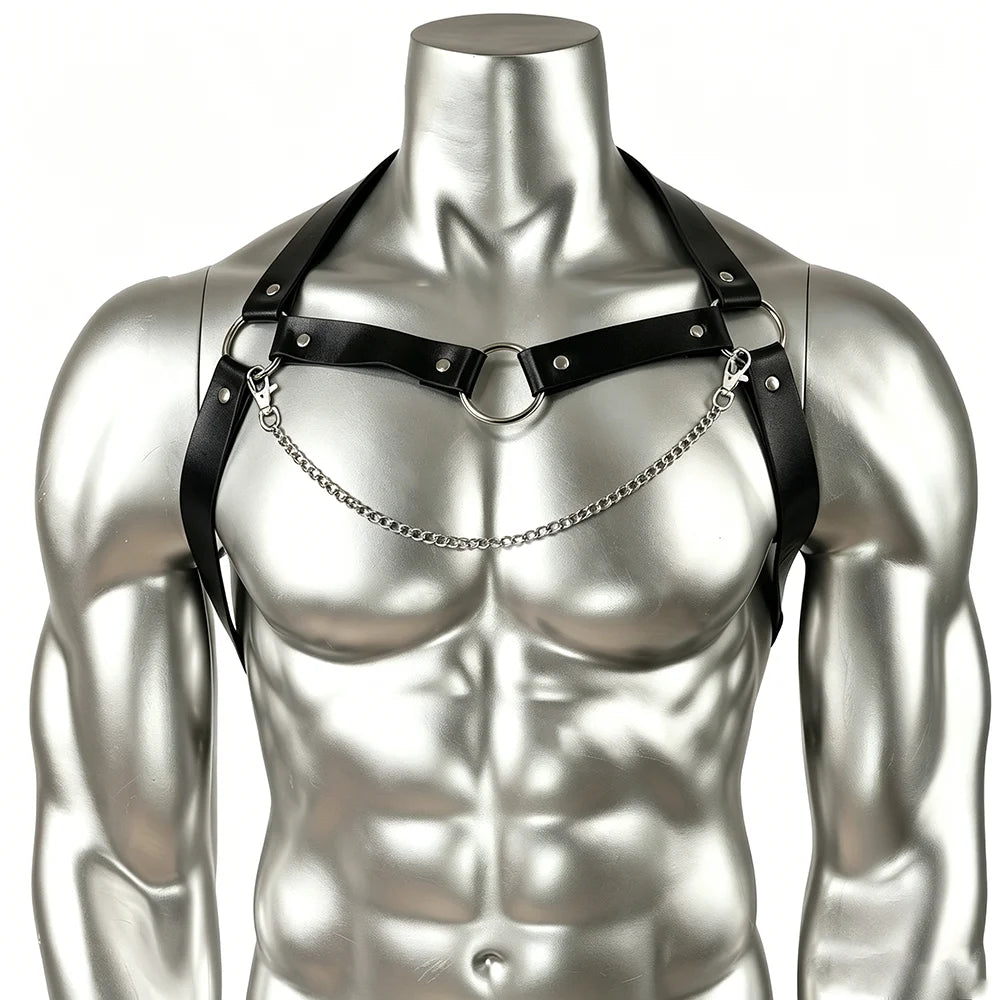 PU Leather Shoulder Strap Harness Belt Goth Punk Style Cosplay Adjustable Straps Clothing Accessories