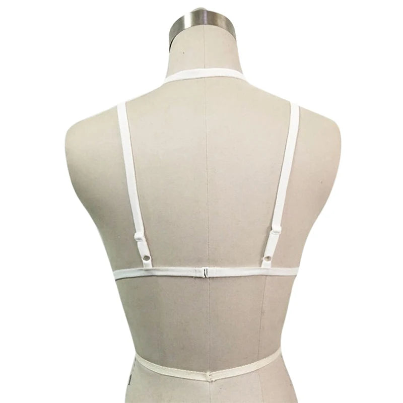 Sexy Alluring Bustier Bandage Cage Cupless Bra Goth Lingerie Elastic Lingerie Bandage Belt Crop Tops