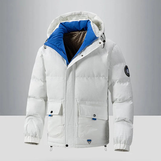 Man Down Jacket Winter New Thicken Cold-proof Windproof Men Outerwear Fashion Solid Color Long Sleeve Zipper Male Hooded Coat