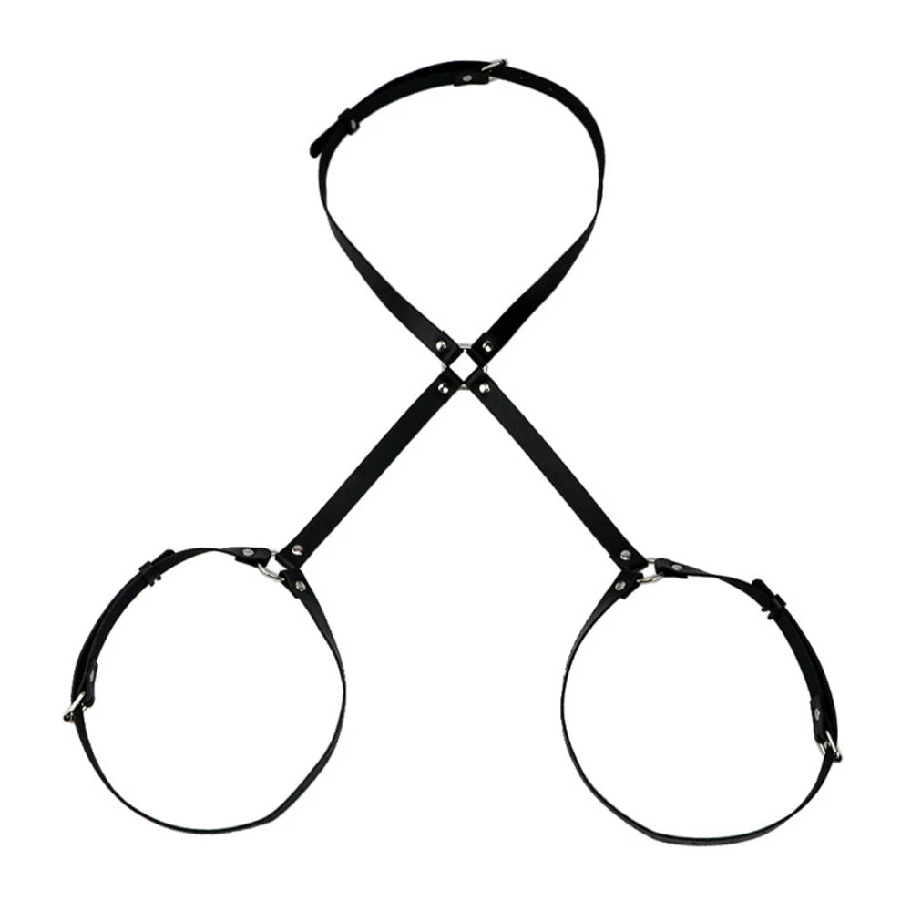 PU Leather Sexy Leg Harness Bdsm Body Bondage Women Lingerie Suspenders Fashion Thigh Garter Belt Gothic Fetish Rave